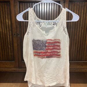 Lace American flag tank top